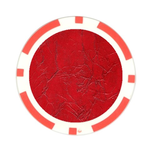 Leather Look & Skins Cracked Red Leather Poker Chip Card Guard from ArtsNow.com Front