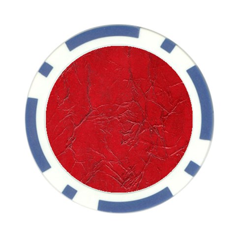 Leather Look & Skins Cracked Red Leather Poker Chip Card Guard from ArtsNow.com Front