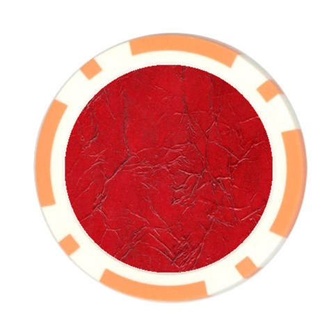 Leather Look & Skins Cracked Red Leather Poker Chip Card Guard from ArtsNow.com Front