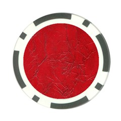 Leather Look & Skins Cracked Red Leather Poker Chip Card Guard from ArtsNow.com Front