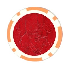 Leather Look & Skins Cracked Red Leather Poker Chip Card Guard from ArtsNow.com Front