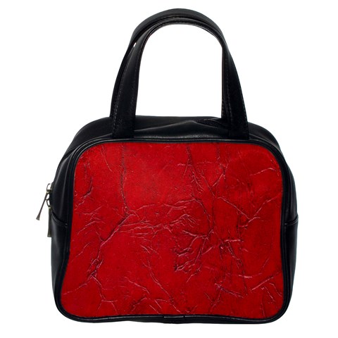 Leather Look & Skins Cracked Red Leather Classic Handbag (One Side) from ArtsNow.com Front