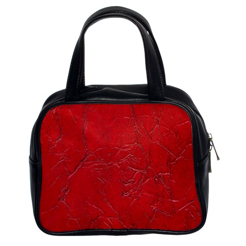 Leather Look & Skins Cracked Red Leather Classic Handbag (Two Sides) from ArtsNow.com Front