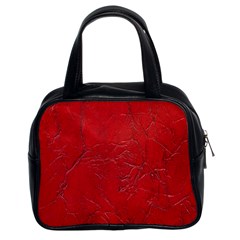 Leather Look & Skins Cracked Red Leather Classic Handbag (Two Sides) from ArtsNow.com Front