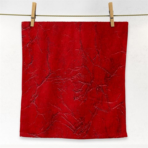 Leather Look & Skins Cracked Red Leather Face Towel from ArtsNow.com Front