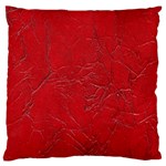 Leather Look & Skins Cracked Red Leather Large Cushion Case (One Side)