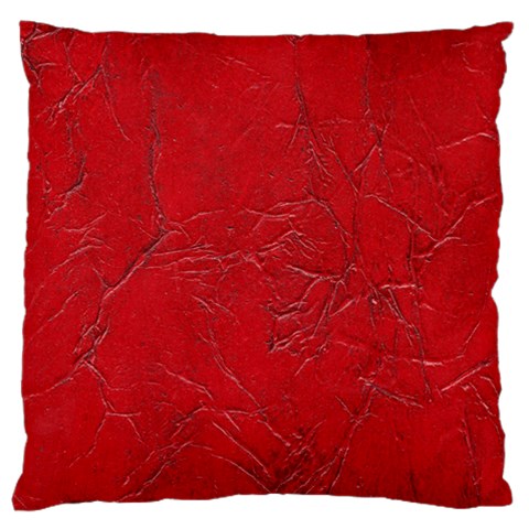 Leather Look & Skins Cracked Red Leather Large Cushion Case (Two Sides) from ArtsNow.com Front