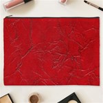 Leather Look & Skins Cracked Red Leather Cosmetic Bag (XXXL)