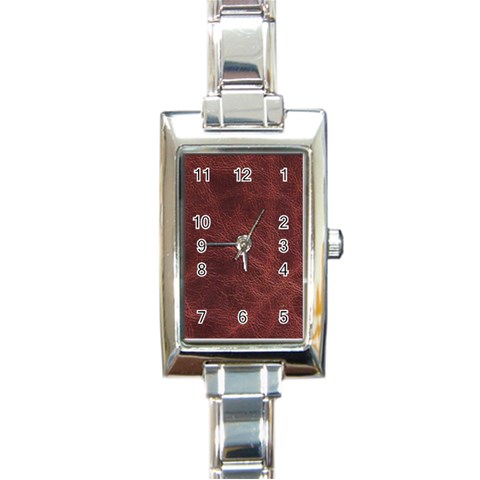 Leather Look & Skins Capri Brown Rectangular Italian Charm Watch from ArtsNow.com Front