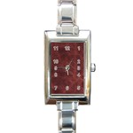 Leather Look & Skins Capri Brown Rectangular Italian Charm Watch