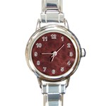 Leather Look & Skins Capri Brown Round Italian Charm Watch