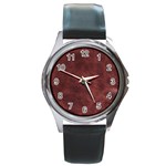 Leather Look & Skins Capri Brown Round Metal Watch