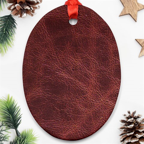 Leather Look & Skins Capri Brown Ornament (Oval) from ArtsNow.com Front