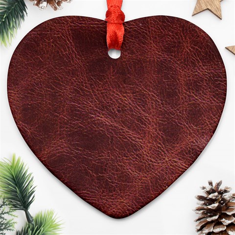 Leather Look & Skins Capri Brown Ornament (Heart) from ArtsNow.com Front