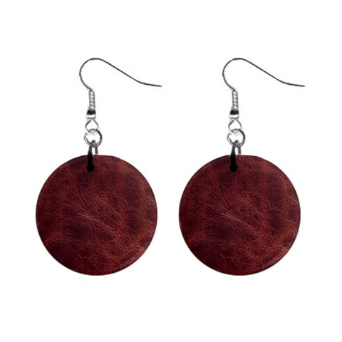 Leather Look & Skins Capri Brown 1  Button Earrings from ArtsNow.com Front