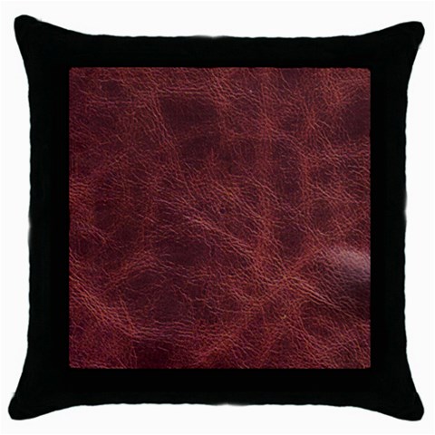 Leather Look & Skins Capri Brown Throw Pillow Case (Black) from ArtsNow.com Front