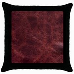 Leather Look & Skins Capri Brown Throw Pillow Case (Black)