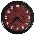 Leather Look & Skins Capri Brown Wall Clock (Black)