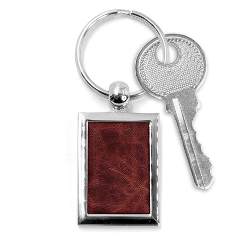 Leather Look & Skins Capri Brown Key Chain (Rectangle) from ArtsNow.com Front