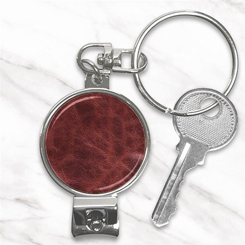 Leather Look & Skins Capri Brown Nail Clippers Key Chain from ArtsNow.com Front