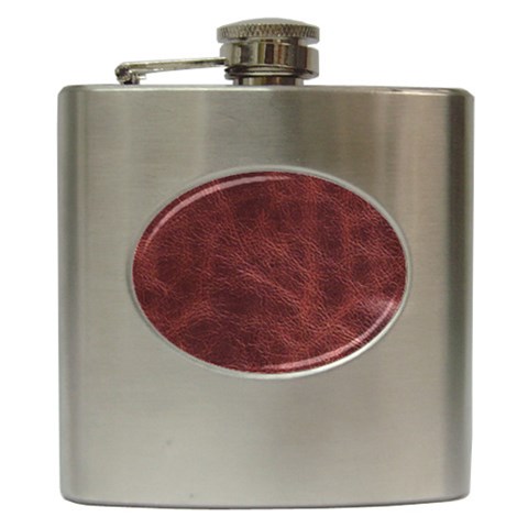 Leather Look & Skins Capri Brown Hip Flask (6 oz) from ArtsNow.com Front