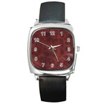 Leather Look & Skins Capri Brown Square Metal Watch