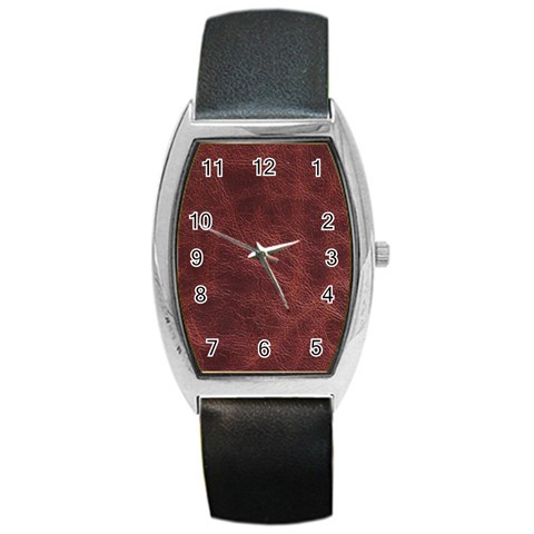 Leather Look & Skins Capri Brown Barrel Style Metal Watch from ArtsNow.com Front