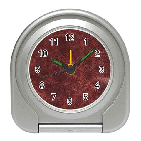 Leather Look & Skins Capri Brown Travel Alarm Clock from ArtsNow.com Front