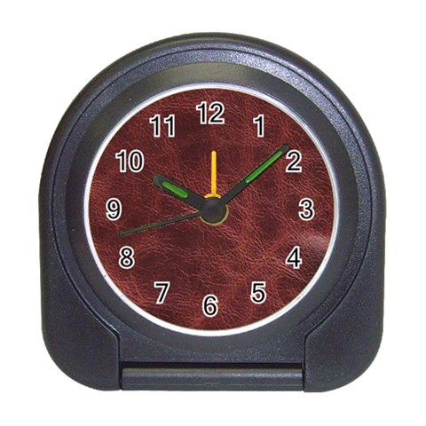 Leather Look & Skins Capri Brown Travel Alarm Clock from ArtsNow.com Front