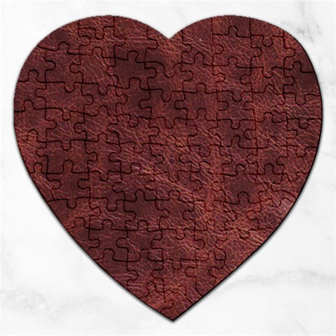 Leather Look & Skins Capri Brown Jigsaw Puzzle (Heart) from ArtsNow.com Front