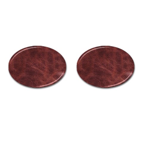 Leather Look & Skins Capri Brown Cufflinks (Oval) from ArtsNow.com Front(Pair)