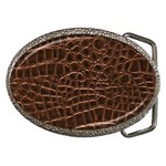 Leather Look & Skins Brown Crocodile Belt Buckle