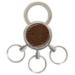 Leather Look & Skins Brown Crocodile 3-Ring Key Chain