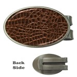 Leather Look & Skins Brown Crocodile Money Clip (Oval)