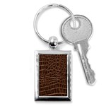 Leather Look & Skins Brown Crocodile Key Chain (Rectangle)