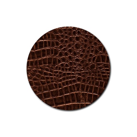 Leather Look & Skins Brown Crocodile Rubber Coaster (Round) from ArtsNow.com Front