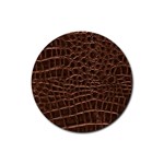 Leather Look & Skins Brown Crocodile Rubber Coaster (Round)