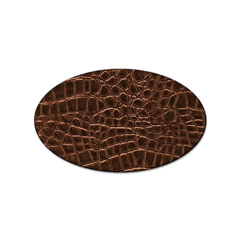 Leather Look & Skins Brown Crocodile Sticker (Oval) from ArtsNow.com Front