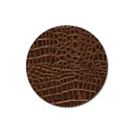 Leather Look & Skins Brown Crocodile Magnet 3  (Round)