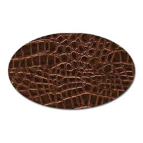 Leather Look & Skins Brown Crocodile Magnet (Oval) from ArtsNow.com Front