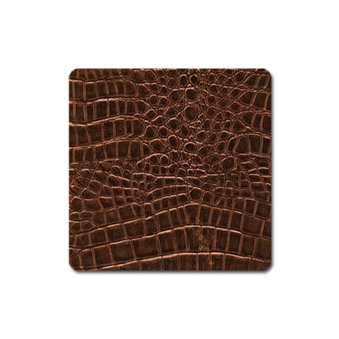 Leather Look & Skins Brown Crocodile Magnet (Square) from ArtsNow.com Front