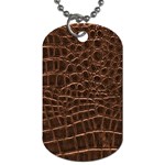 Leather Look & Skins Brown Crocodile Dog Tag (One Side)