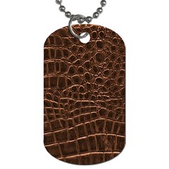 Leather Look & Skins Brown Crocodile Dog Tag (Two Sides) from ArtsNow.com Front