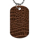 Leather Look & Skins Brown Crocodile Dog Tag (Two Sides)