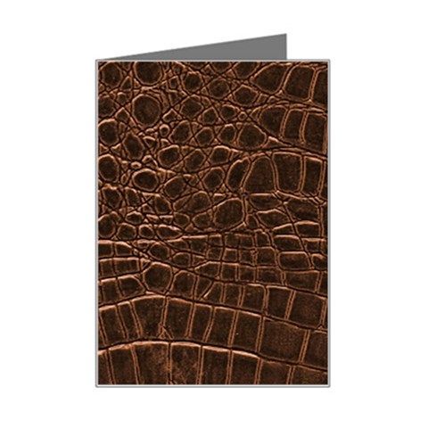 Leather Look & Skins Brown Crocodile Mini Greeting Card from ArtsNow.com Left