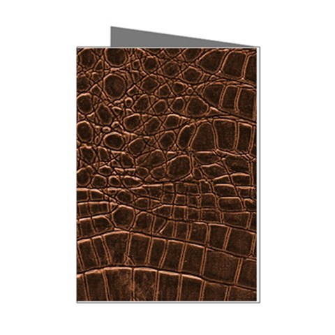 Leather Look & Skins Brown Crocodile Mini Greeting Cards (Pkg of 8) from ArtsNow.com Left