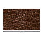 Leather Look & Skins Brown Crocodile Business Card Holder