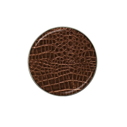 Leather Look & Skins Brown Crocodile Hat Clip Ball Marker from ArtsNow.com Front