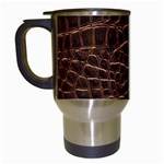 Leather Look & Skins Brown Crocodile Travel Mug (White)