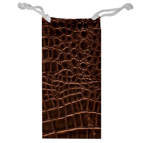 Leather Look & Skins Brown Crocodile Jewelry Bag from ArtsNow.com Front